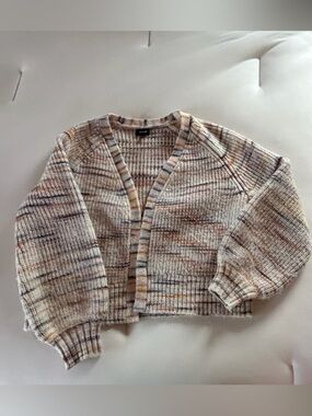 Monrow Cream Multicolor Striped Knit Sweater